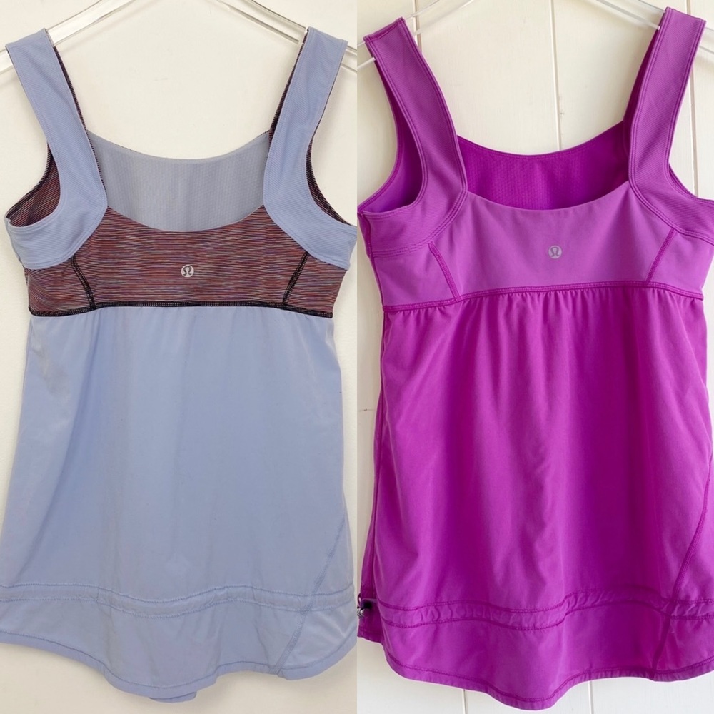 Two (2) Lululemon Chase Me Tanks Run Drawstring Size 8